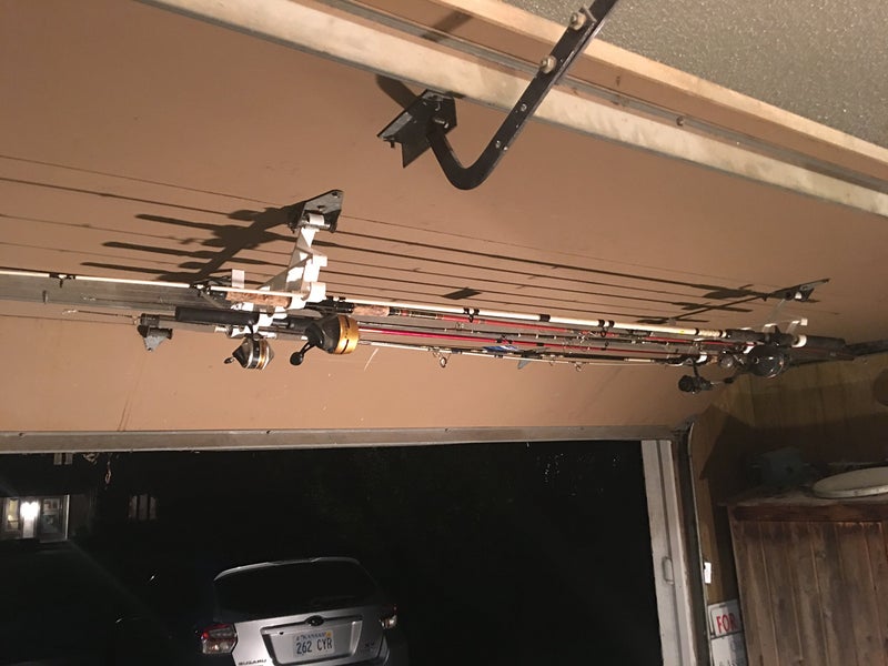 Fourth Wall Solutions Storage Rack for Garage Doors with Hooks for Fishing Rods, Kayak Paddles and More - Image 3